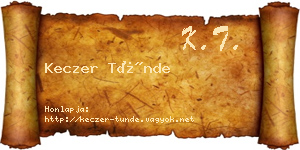 Keczer Tünde névjegykártya